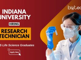 Research Technician Vacancy at Indiana University | BS Life Science Graduates Apply Now