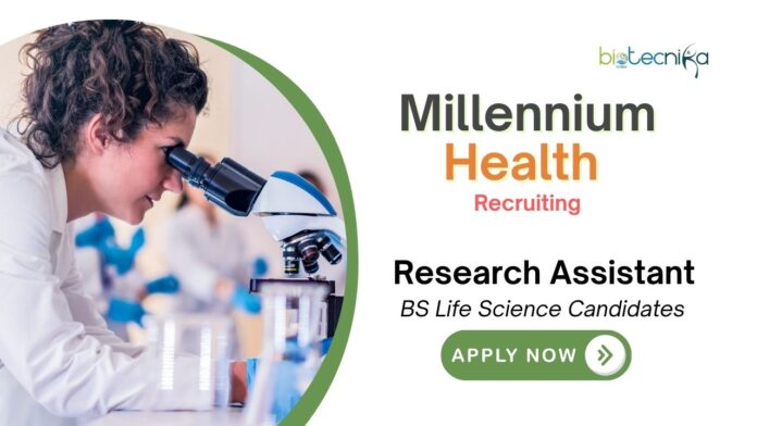 Research Assistant Position Jobs at Millennium Health BS Life Science Candidates Apply Now