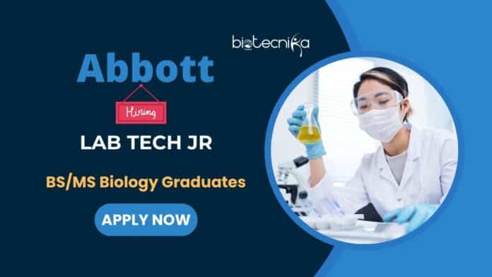 Abbott Hiring Biology Graduates | Apply For Lab Tech Jr. Role