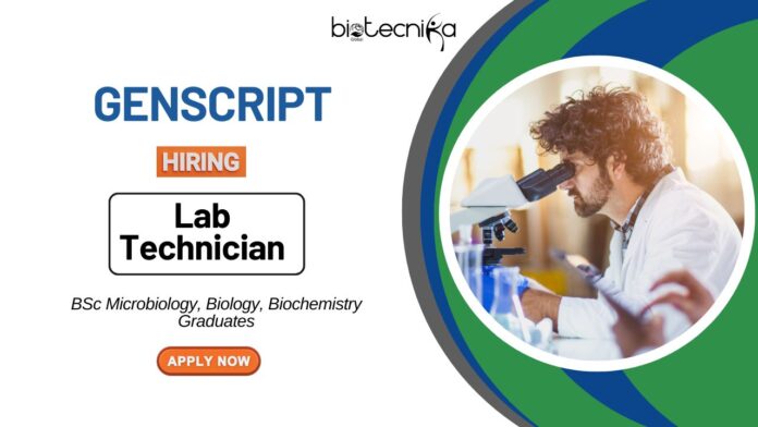 BS Biology Jobs at GenScript Apply Now for the Lab Technician Role
