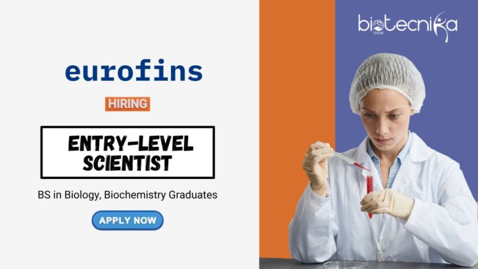 Biology Job for Freshers at Eurofins BS Graduates Apply Now for the Scientist Role