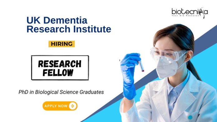 Biology Jobs at UK DRI PhD Graduates Apply Now for the Research Fellow Position
