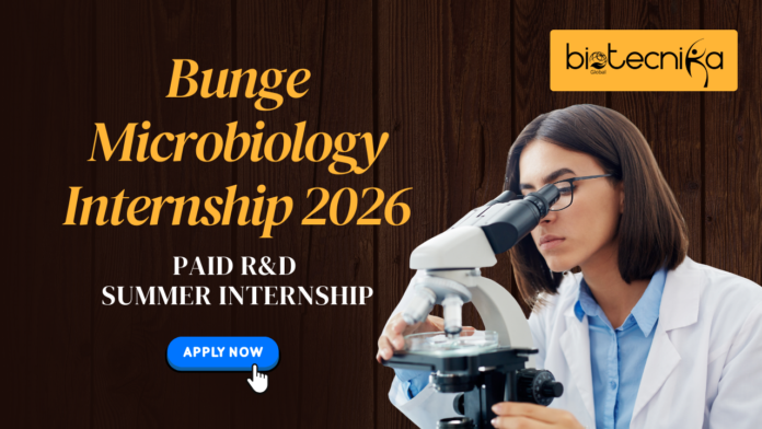 Bunge Microbiology Internship 2026 Paid R&D Summer Internship. Apply for Bunge’s Quality & Food Safety Internship (Summer 2026). Gain real-world food science, QA, and R&D experience in a paid internship program.