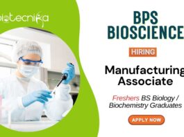 Freshers Biochemistry Jobs at BPS Bioscience Apply Now for Manufacturing Associate Role