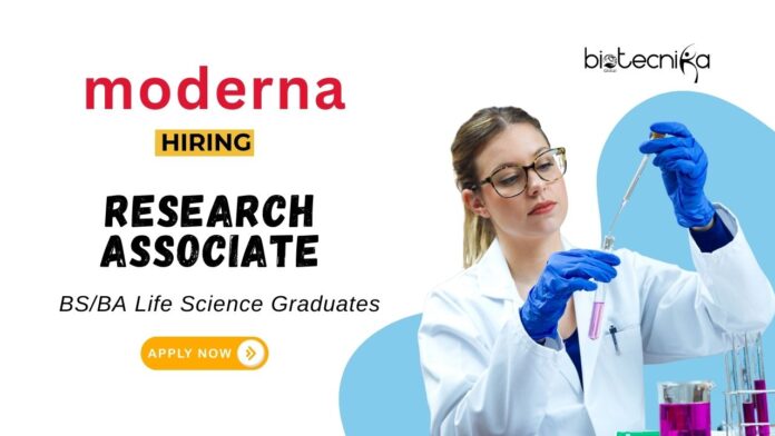 Immunology Jobs at Moderna BABS Graduates Apply Now for the Research Associate Position