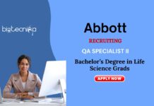 Job Opportunity for Freshers Life Science Graduates at Abbott | Apply for QA Specialist Role Job Opportunity for Freshers Life Science Graduates at Abbott | Apply for QA Specialist Role