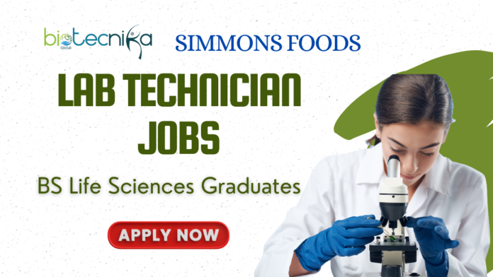 Lab Technician Jobs at Simmons Foods - BS Life Sciences Grads