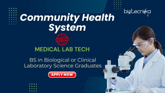 Medical Lab Technician Job at Community Health System | Apply Now