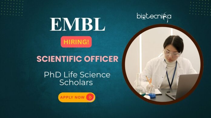 PhD Life Science Job at EMBL | Apply Now for Scientific Officer Position