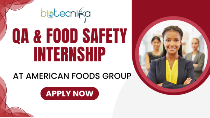 QA & Food Safety Internship in Green Bay at American Foods
