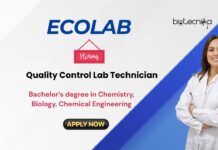Quality Control Job at Ecolab for BS Graduates | Apply Now Quality Control Job at Ecolab for BS Graduates | Apply Now