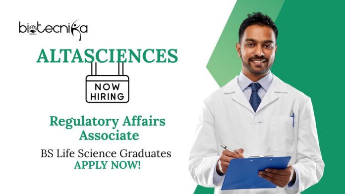 Regulatory Affairs Jobs at Altasciences | BS Life Science Graduates Apply Now