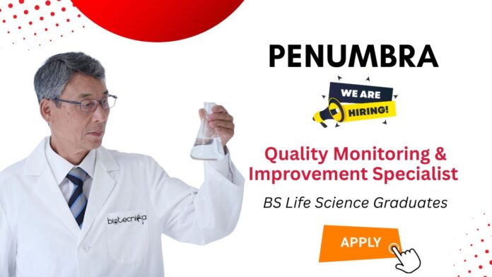 Specialist Role at Penumbra | BS Life Science Graduates Apply