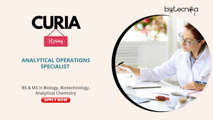 Biotech Jobs at Curia- Apply for Analytical Operations Specialist Position
