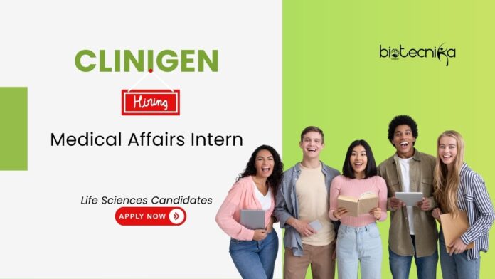 Life Sciences Internship at Clinigen. Medical Affairs Intern Role. Medical review, research, and operations. Apply Now