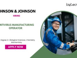 Johnson & Johnson careers Apply Now for Lentivirus Manufacturing Operator Life Science Jobs
