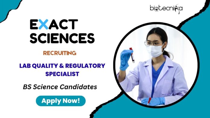 Lab Quality & Regulatory Specialist in Madison, WI BS Science Candidates Apply Now