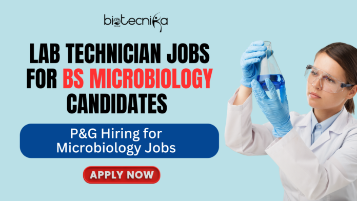 Lab Technician Jobs for BS Microbiology Candidates Apply Now at P&G for Microbiology Jobs