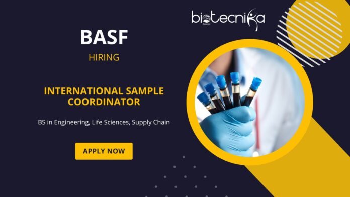 Life science jobs at BASF hiring for International Sample Coordinator- Apply Now