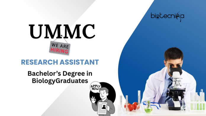 Research Assistant Job at University of Mississippi Medical Center | Biology Graduates can Apply