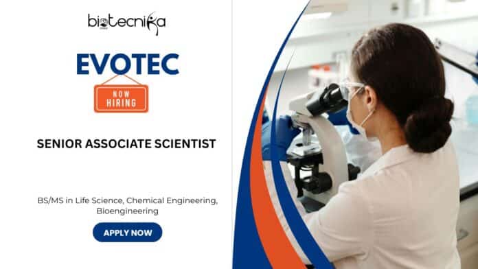 Research Jobs at Evotec- Apply For Senior Associate Scientist Position