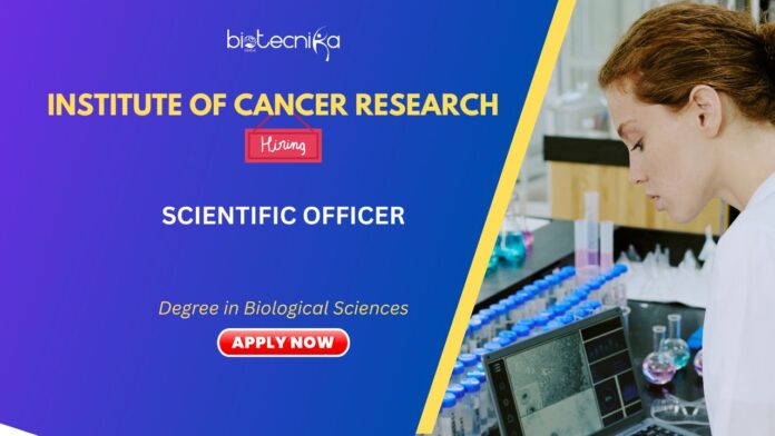 Research Jobs at ICR- Apply Now for Scientific Officer Position