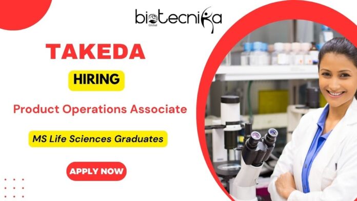 Takeda Life Sciences Job VBU Product Operations Associate