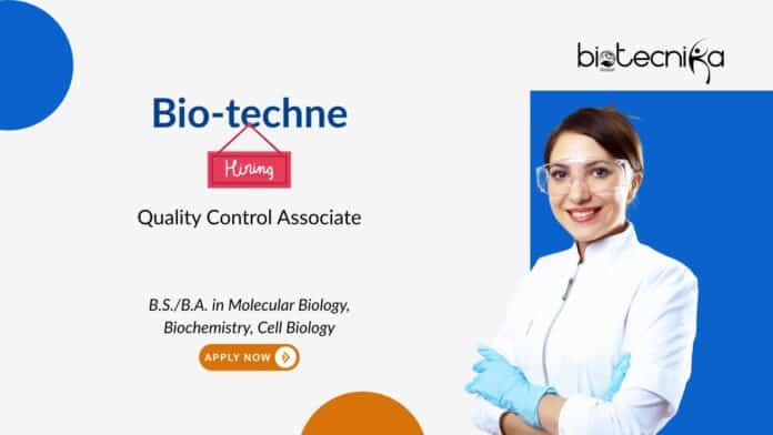Quality Control Job Opportunity at Bio‑Techne. Job in Newark CA. Perform ISO 13485 GMP product testing. Apply Now