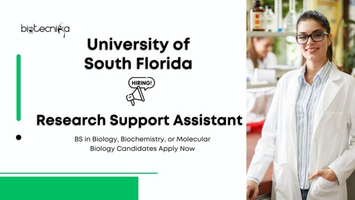 Research Assistant Position at University of South Florida | Apply Now Molecular Biology Jobs