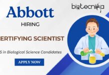 Scientist Role at Abbott | Biological Science Candidates Apply Now A Golden Opportunity as Scientist Role at Abbott Careers Apply for the Biological Science Job Now!