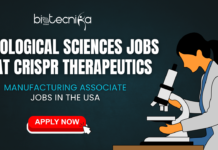 Biological Sciences Jobs at CRISPR Therapeutics | Manufacturing Associate Jobs in the USA Biological Sciences Jobs at CRISPR Therapeutics. Manufacturing Associate Jobs in the USA. Exciting biological sciences jobs
