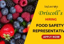 Driscoll Job Openings | Apply for the Food Science Jobs Now! Driscoll Job Openings for Food Science Jobs Apply for the Food Safety Representative Now!