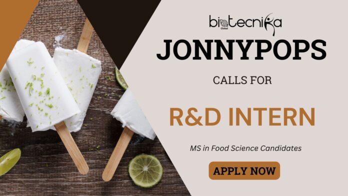 Food Science Internship at Jonny Pops Apply for the R&D Intern Role Now!