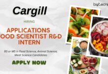 Cargill Hiring For R&D Intern – Apply for Applications Food Scientist R&D Intern Food Scientist Job Opportunities Apply for the R&D Internship at Cargill Careers Now!