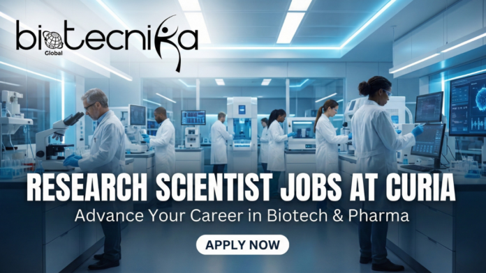Research Scientist Jobs at Curia. R&D scientist jobs in the USA. Latest Life Science Jobs at Curia. BS and MS Life Science grads can apply Research Scientist Jobs at Curia. R&D scientist jobs in the USA. Latest Life Science Jobs at Curia. BS and MS Life Science grads can apply