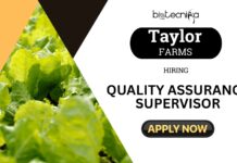 Latest Food Science Jobs at Taylor Farms | Apply for QA Role Latest Food Science Jobs at Taylor Farms Apply for QA Role and succeed in this Quality Assurance Job Now!