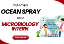 Latest Microbiology Internship at Ocean Spray | Apply Now for the Intern Role Latest Microbiology Internship at Ocean Spray Apply Now for the Intern Role and enhance your Food Science Career!
