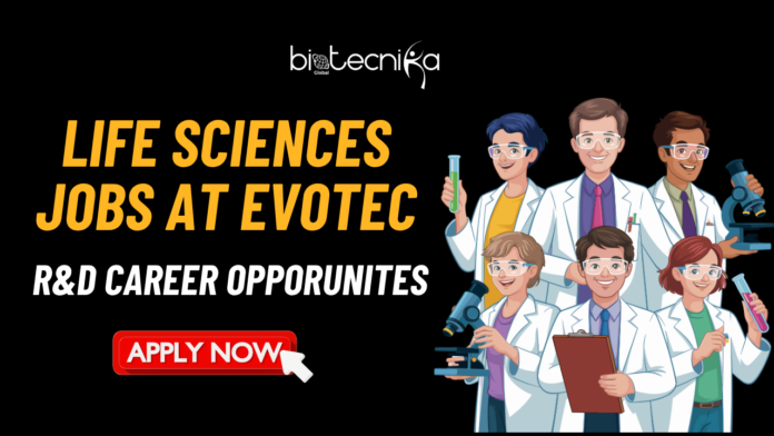 Life Sciences Jobs At Evotec R&D Career Opportunities in Washington Life Sciences Jobs at Evotec. R&D Career Opportunities in Washington. Apply now for the Senior Lab Associate, Bioreactor Process Design role.