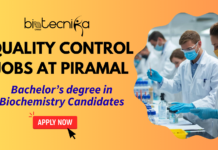 Quality Control Jobs at Piramal | Bachelor’s degree in Biochemistry Candidates Apply Quality Control Jobs at Piramal. Bachelor’s degree in Biochemistry Candidates Apply. Latest Biochemistry Jobs in the USA.