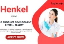 R&D Product Development Intern, Beauty – Summer Internship 2026 at Henkel | Apply Now! R&D Product Development Intern, Beauty – Summer 2026 Henkel Stamford, CT