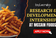 Research & Development Internship at McCain Foods | Product Development Internship In the US Research & Development Internship at McCain Foods. Product Development Internship In the US. McCain internship for Food Science students