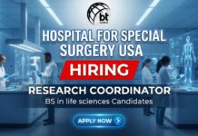 Research Jobs at Hospital for Special Surgery USA | Apply for Research Coordinator Role Research Coordinator at Hospital for Special Surgery – Clinical Research Job in New York