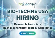 Research Jobs at Bio-Techne USA | Apply for Research Associate Role Research Associate working in a Bio-Techne lab performing antibody validation experiments.