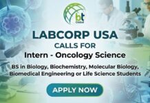 Internships at Labcorp | Apply for Intern – Oncology Science Role Labcorp 2026 Oncology Internship – Students collaborating in a molecular biology lab in Durham, NC