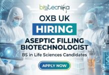 Life Science jobs at OXB UK | Apply for Aseptic Filling Biotechnologist Role Aseptic Filling Biotechnologist I at OXB – Life Sciences Job in GMP Manufacturing