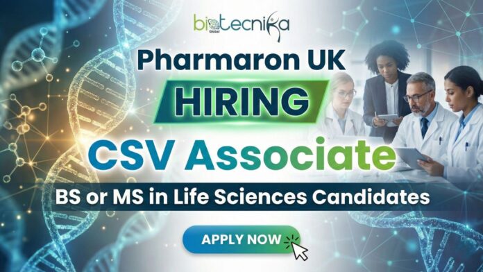 CSV Associate role at Pharmaron – Life Sciences Jobs in Hoddesdon supporting GMP systems and computer system validation