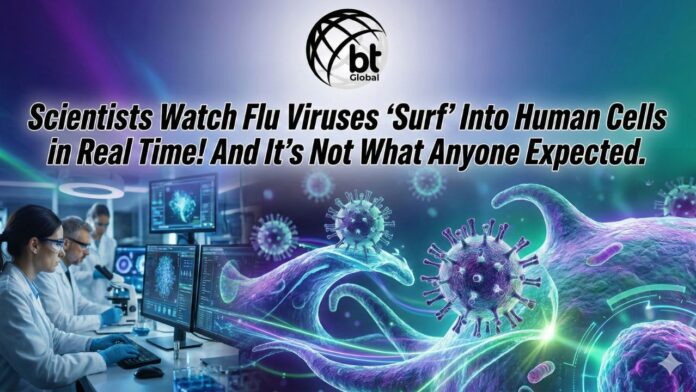 Scientists Watch Influenza Flu Viruses ‘Surf’ Into Human Cells in Real Time! And It’s Not What Anyone Expected