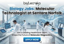 Biology Jobs: Molecular Technologist at Sentara Norfolk | Apply Now Biology Jobs in the USA. Apply for a Molecular Technologist position at Sentara Norfolk. Molecular Laboratory Jobs at Sentara Norfolk