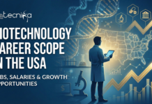 Biotechnology Career Scope in USA: Jobs, Salaries & Growth Opportunities Explore the scope of biotechnology in USA: career paths, in-demand jobs, salaries, and growth opportunities for global life science students and fresh graduates. Learn if biotechnology is a good career in the USA