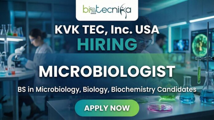 Microbiologist working in a laboratory at KVK Tech Inc – Microbiology Jobs